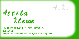 attila klemm business card